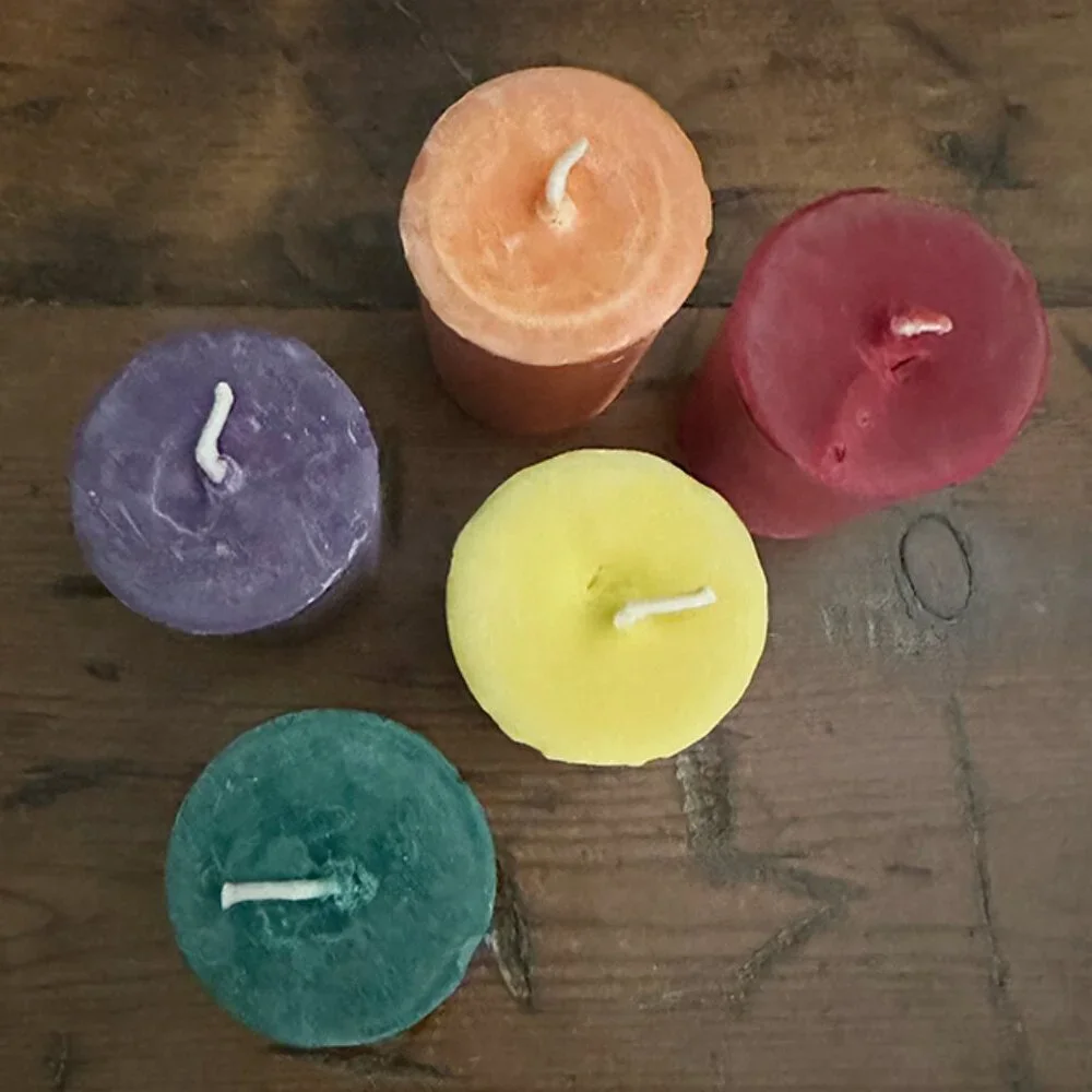 Set of 5 Colorful Votive Candles NEW
